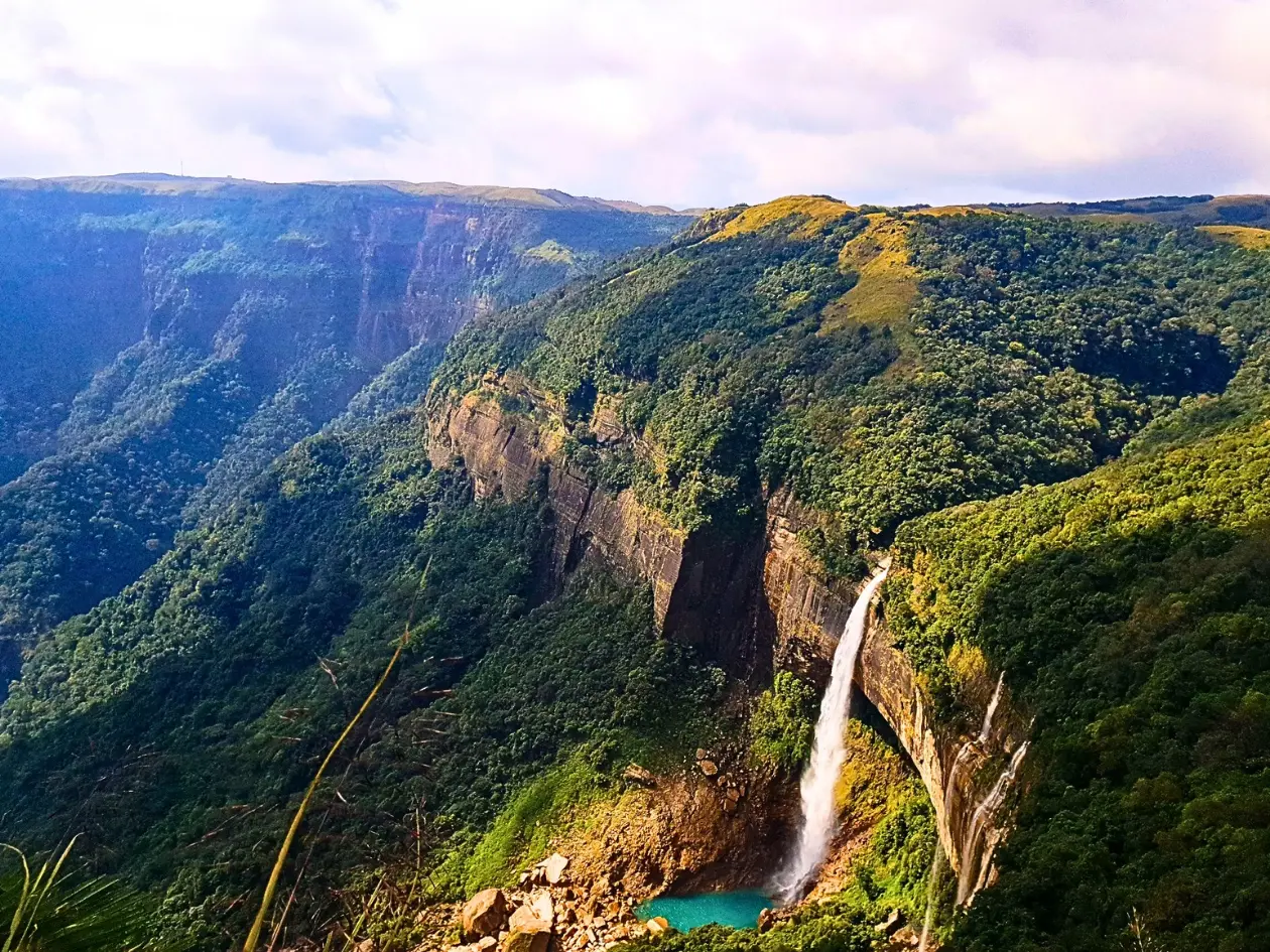 Misty green hills of Meghalaya near Cherrapunji