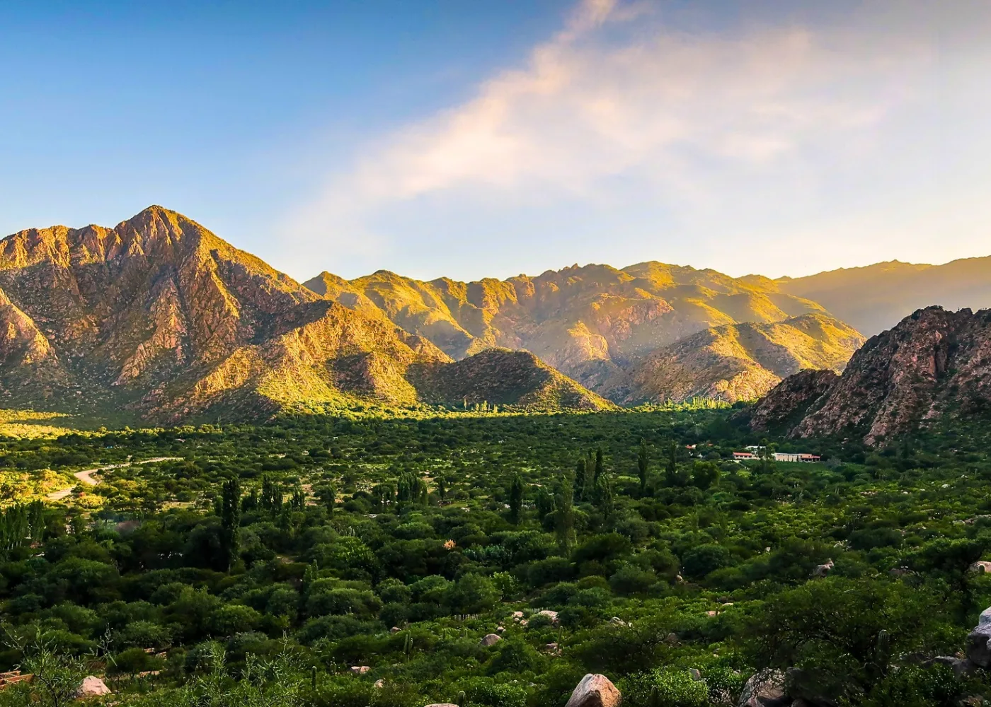 Remote mountain scene at dusk
