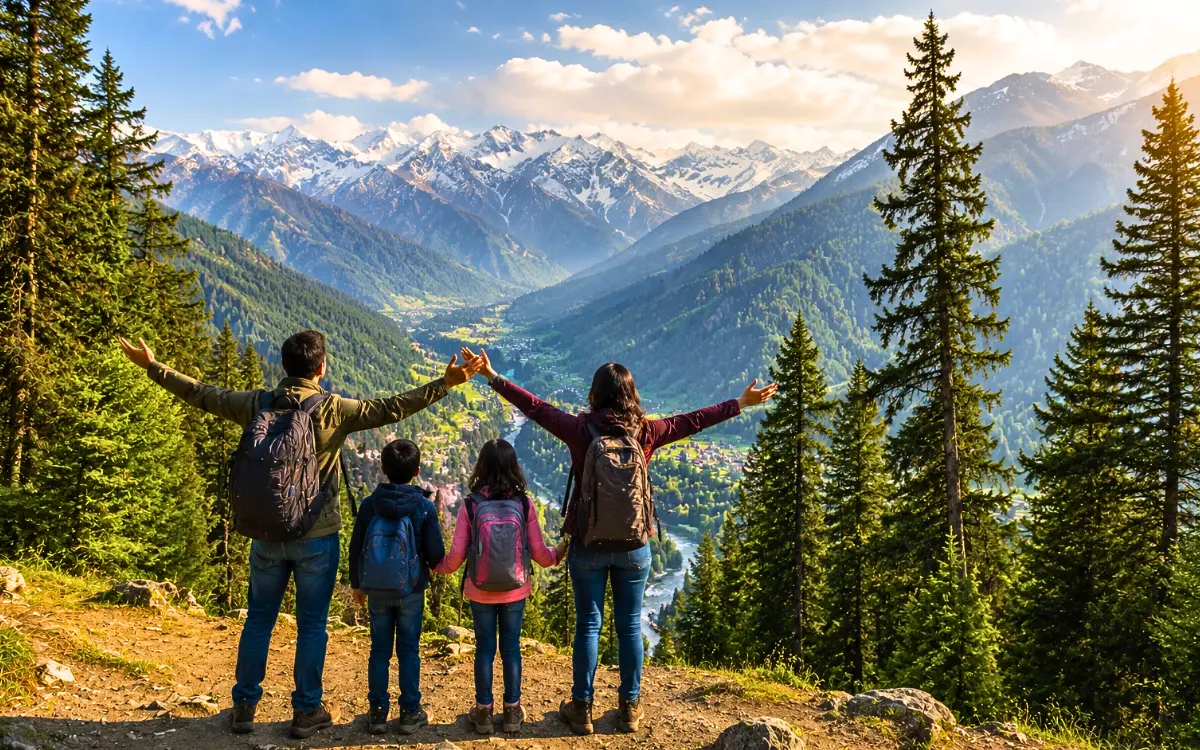 Pine forest trail near Manali, Himachal Pradesh